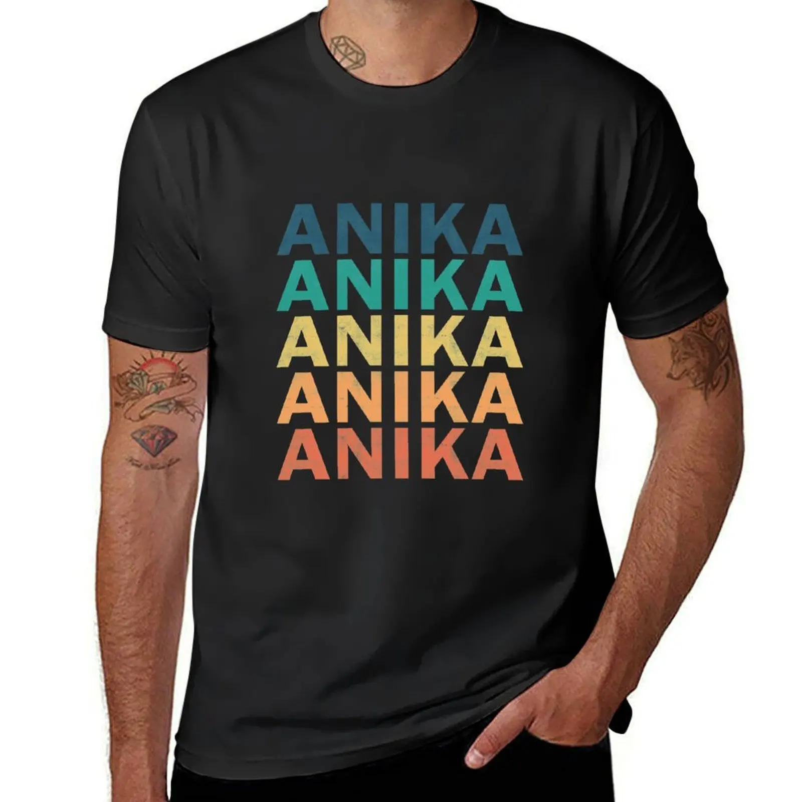 Anika Name T Shirt - Anika Vintage Retro Anika Name Gift Item Tee T-Shirt heavyweights summer tops plus sizes men clothing