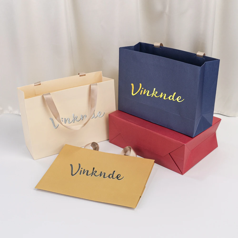 

Personalized Paper Kraft Shopping Jewelry Handle Tote Bag Wedding Favors Gift Pouch Cake Candy Bread Breakfast Soap Storage Bags
