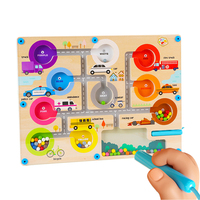 Magnetic Color Number Maze Wood Puzzle Matching Learning Board Fine Motor Skills Montessori Educational Toys for Preschool Kids
