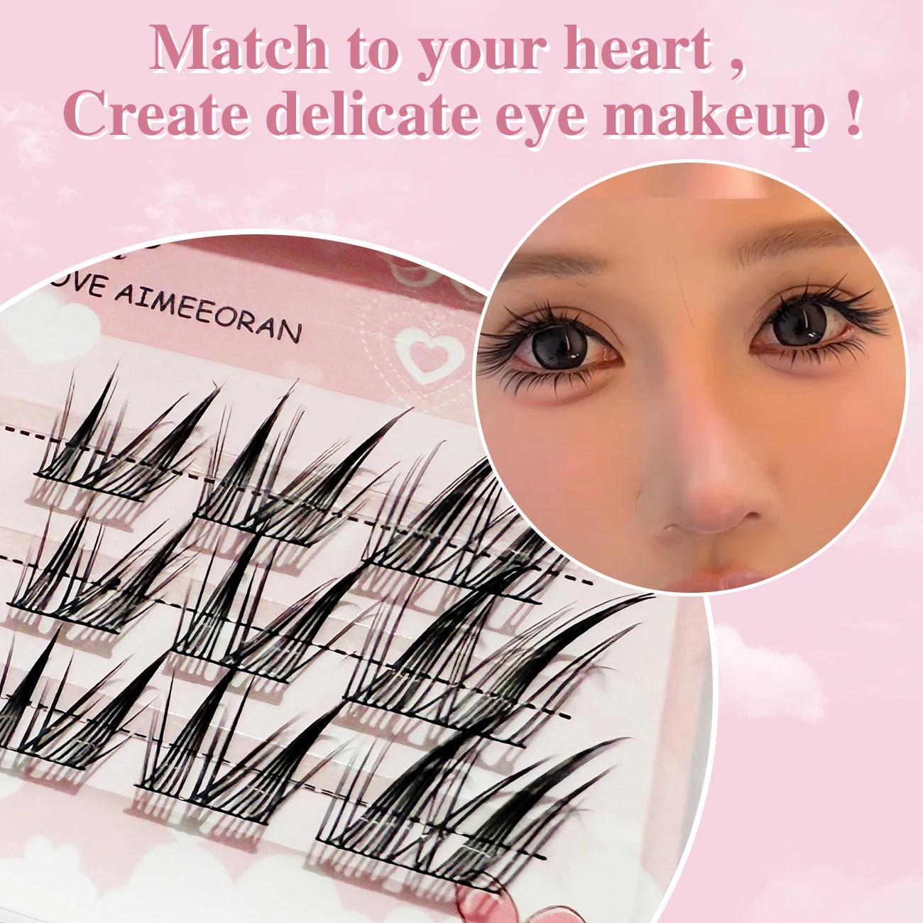 キャットアイラッシュ 11-13mm ブラック Cカーブつけまつげ グルーとピンセット付きセット 0.05mm ファイバー 3/10列