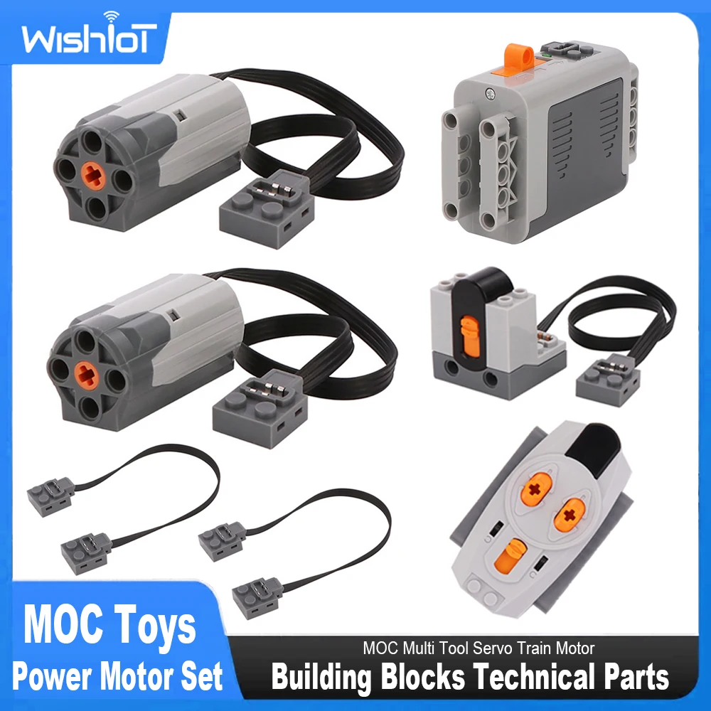 Train Motor MOC Technical Pack Power Functions Battery Box Tracks Top Base Plate for Legoeds EV3 8883 88003 8882 88004 8881