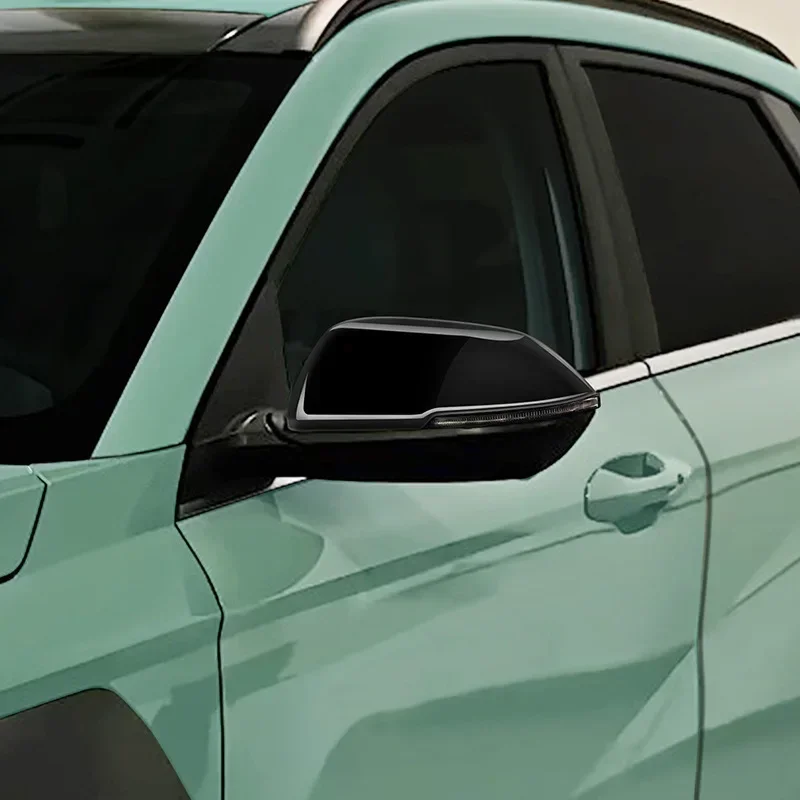 เปลี่ยนกระจกมองหลังด้านข้างครอบคลุมสําหรับ Hyundai KONA 2024 รถอุปกรณ์เสริมคาร์บอนไฟเบอร์ GLOSS