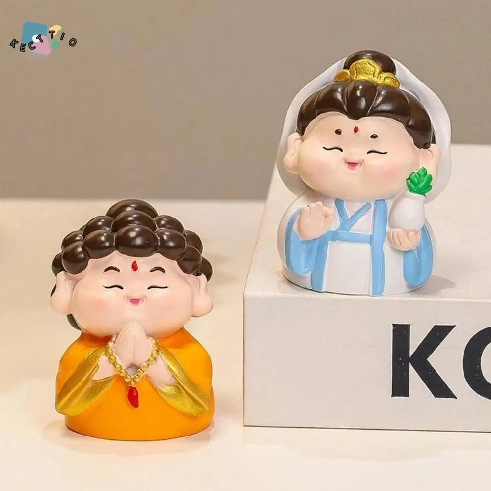 

Resin Chinese Wealth God Ornament Guanyin Maitreya Chinese New Year Figurines Moon Lord Tathagata New Year Mascot Doll