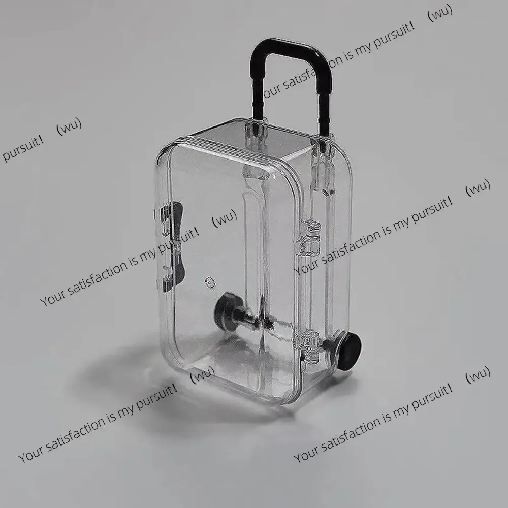 Mini Luggage Jewelery Storage Box Cute Clear Trolley Suitcase Candy Box Creative Jewelry Display Case Wedding Gift Packaging Box