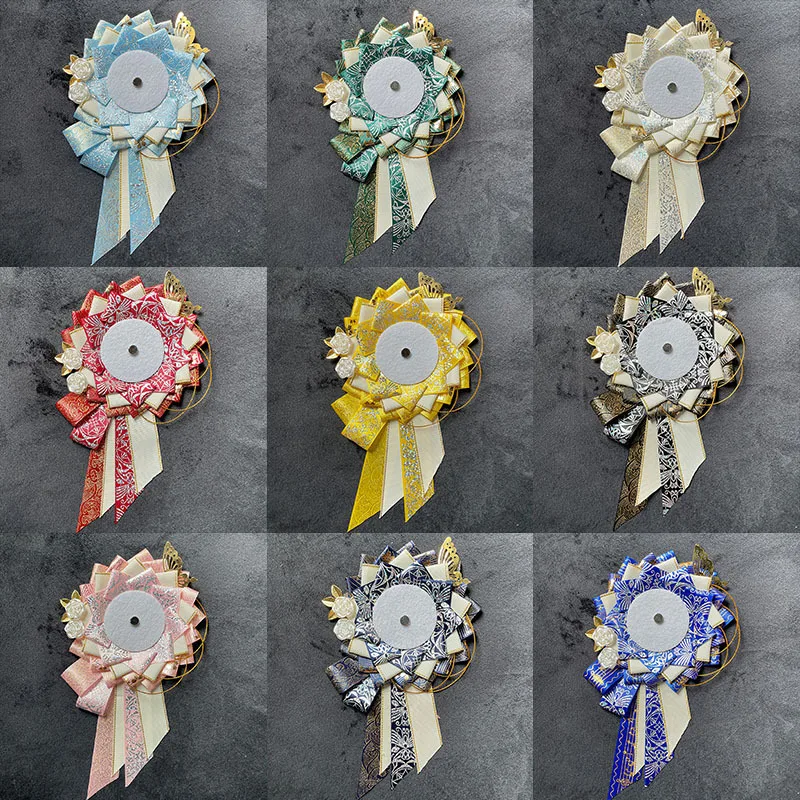 Fashionable Ribbon Ita Bag Cosplay Accessory: Rosette Flower Pin Badge Holder Base Decor for FM Style Enthusiasts