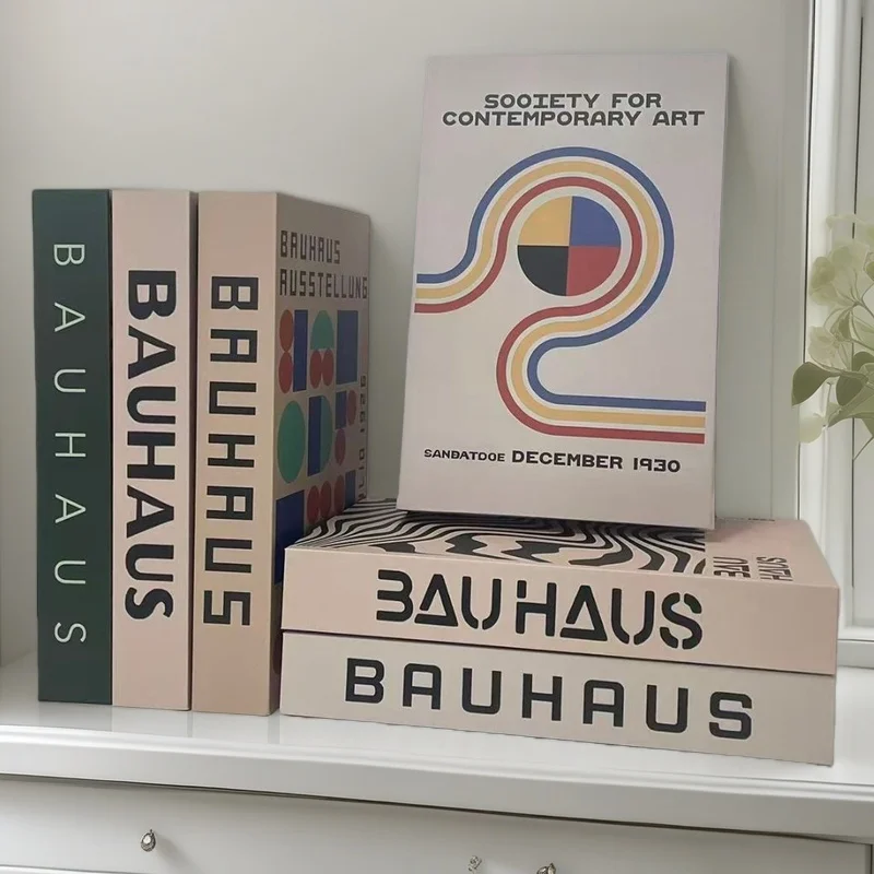 

Bauhaus Geometric Color Block Fake Books Decoration Storage Box Luxury Decorative Books Abstract Coffee Table Shelf Home Decor
