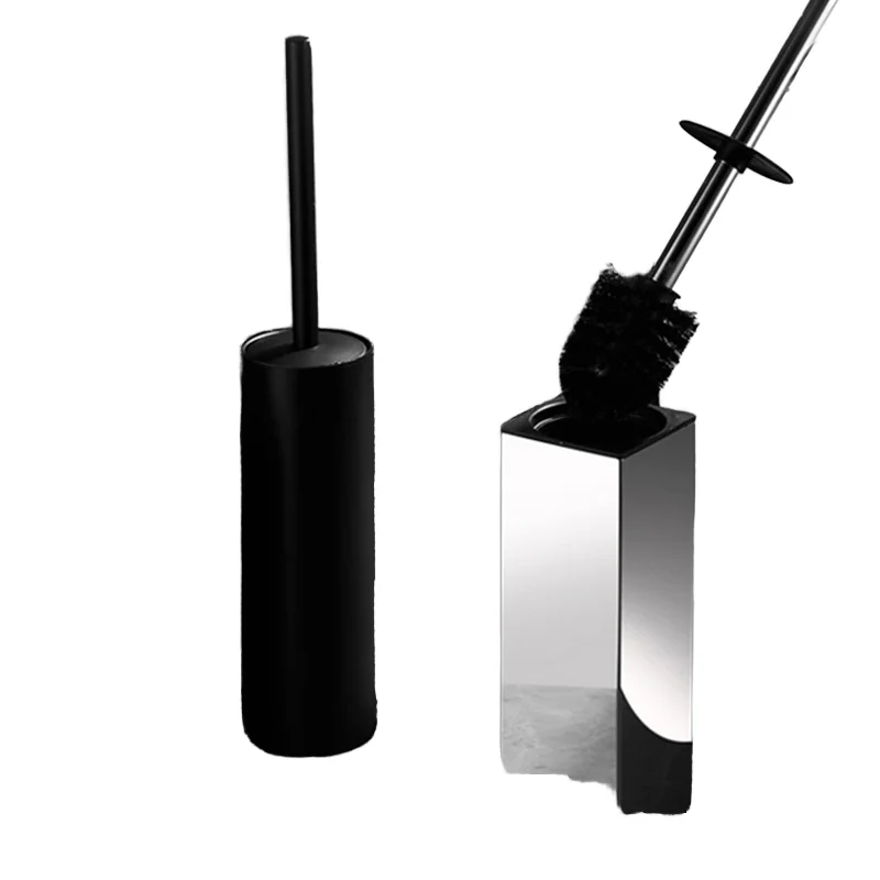 

Matte Black Modern Design 304 Stainless Steel Floor Toilet Brush And Holder Toilet Brush Set Metal Cup