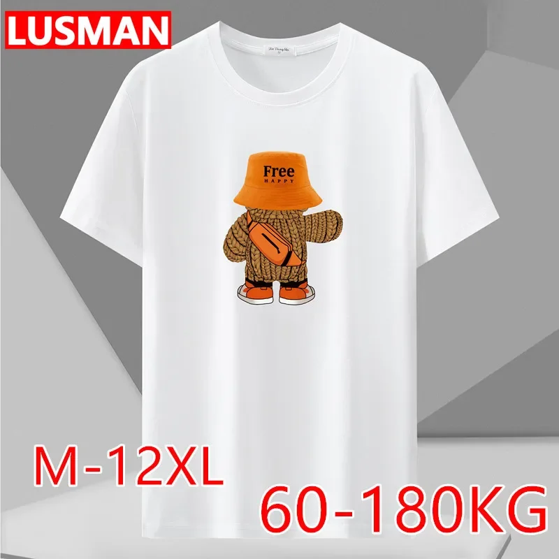 

Men Plus Size T-shirt M-12XL/60-180KG Male Oversized Short Sleeve O-Neck Tee