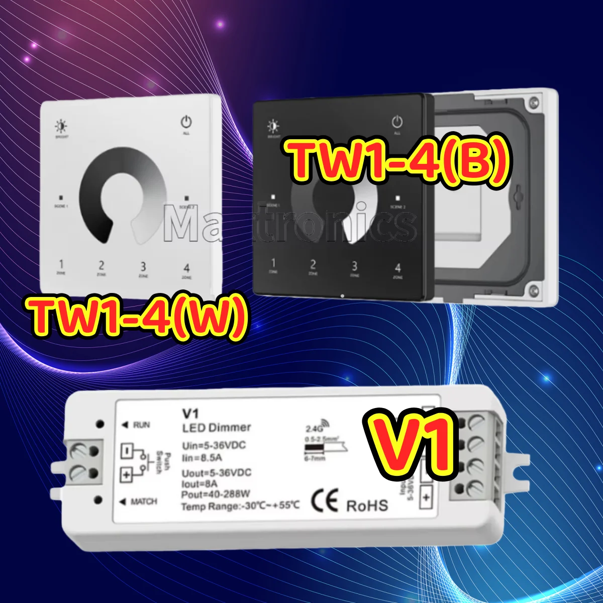 

DC5-36V V1 LED Dimmer /Wireless 2.4G RF Remote Control Touch Switch Dimer for Single Color COB 5050 3528 Dimming LED Strip Light