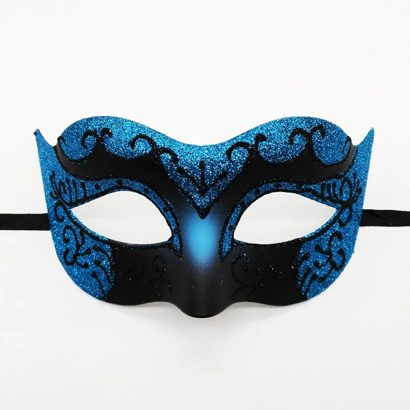 Demi-masque peint en poudre d'or, accessoires de mascarade Tim ade, fournitures de fête de vacances, accessoires de costume de cosplay, masque coloré brillant