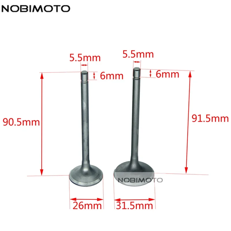 

CG 200CC Motorcycle Engine Cylinder Head Intake & Exhaust Valve Set for CG200 Engine Performance Upgrade
