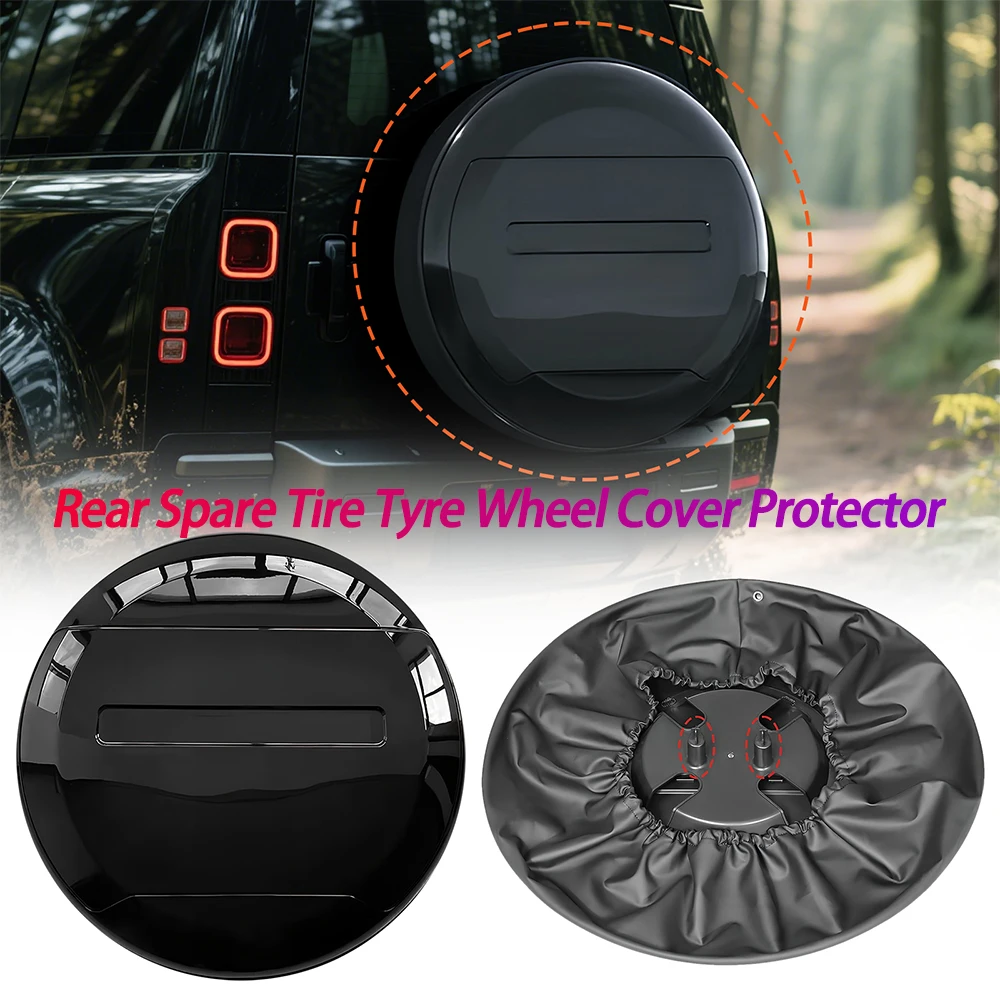 الإطارات الاحتياطية الخلفية غطاء عجلة الإطارات حامي ABS الإطارات الغطاء الواقي غطاء الإطارات الاحتياطية ل 20-25 لاند روفر المدافع الجديد #1