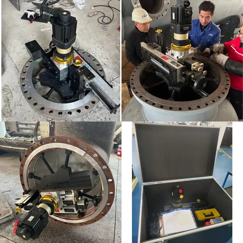 for WF-610 Portable Flange Facing Machine ID Mounted Electric Pneumatic Powered Onsite Flange Repair Lathe with RTJ Groove