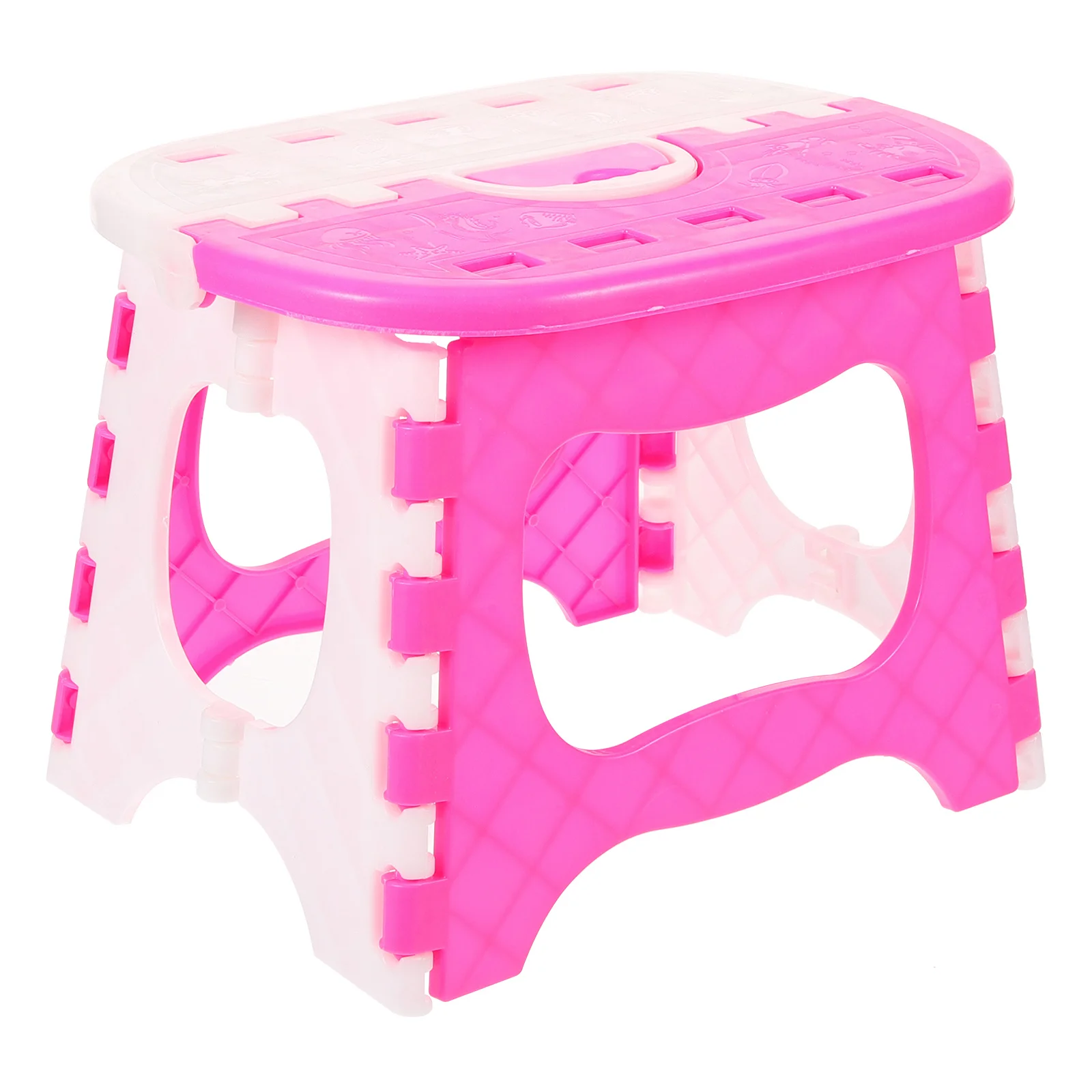 Folding Step Stool Portable Plastic Stool For Adults Lightweight Footrest For Fishing Bathing Outdoor Indoor Use Pink