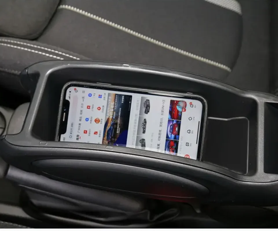 For BMW MINI Car Central Control Armrest Storage Box ABS Leather Compatible with F55 F56 F57 Models Auto Accessories