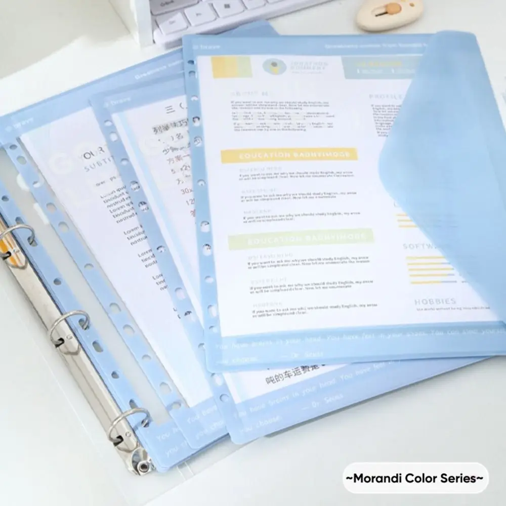 New Loose Leaf A4 File Folder 11-Hole Students Stationery Exam Paper Storage Bag Transparent Office Storage Booklet Students