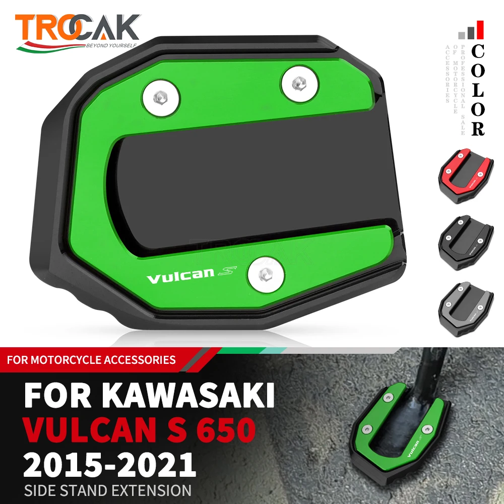 Für kawasaki vulcan s vn650 vn 2015 2007-2015 motorrad cnc kicks tand fuß seiten ständer verlängerung kissen stütz platte vergrößern