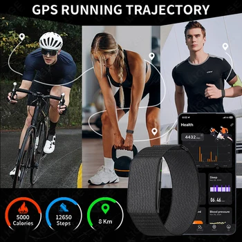 New GPS Trajectory AI Health Bracelet Heart Rate Blood Pressure HRV Monitor Call Reminder Smart Watch Sport Band Fitness Tracker 3