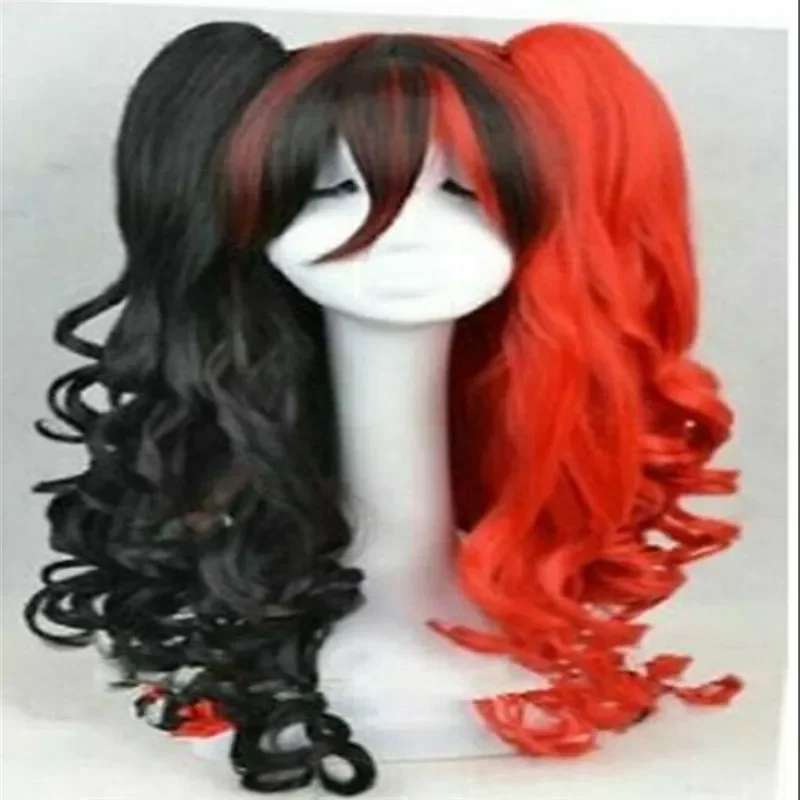 New Harley Quinn Black and red curly hair cosplay party synthetic wigs