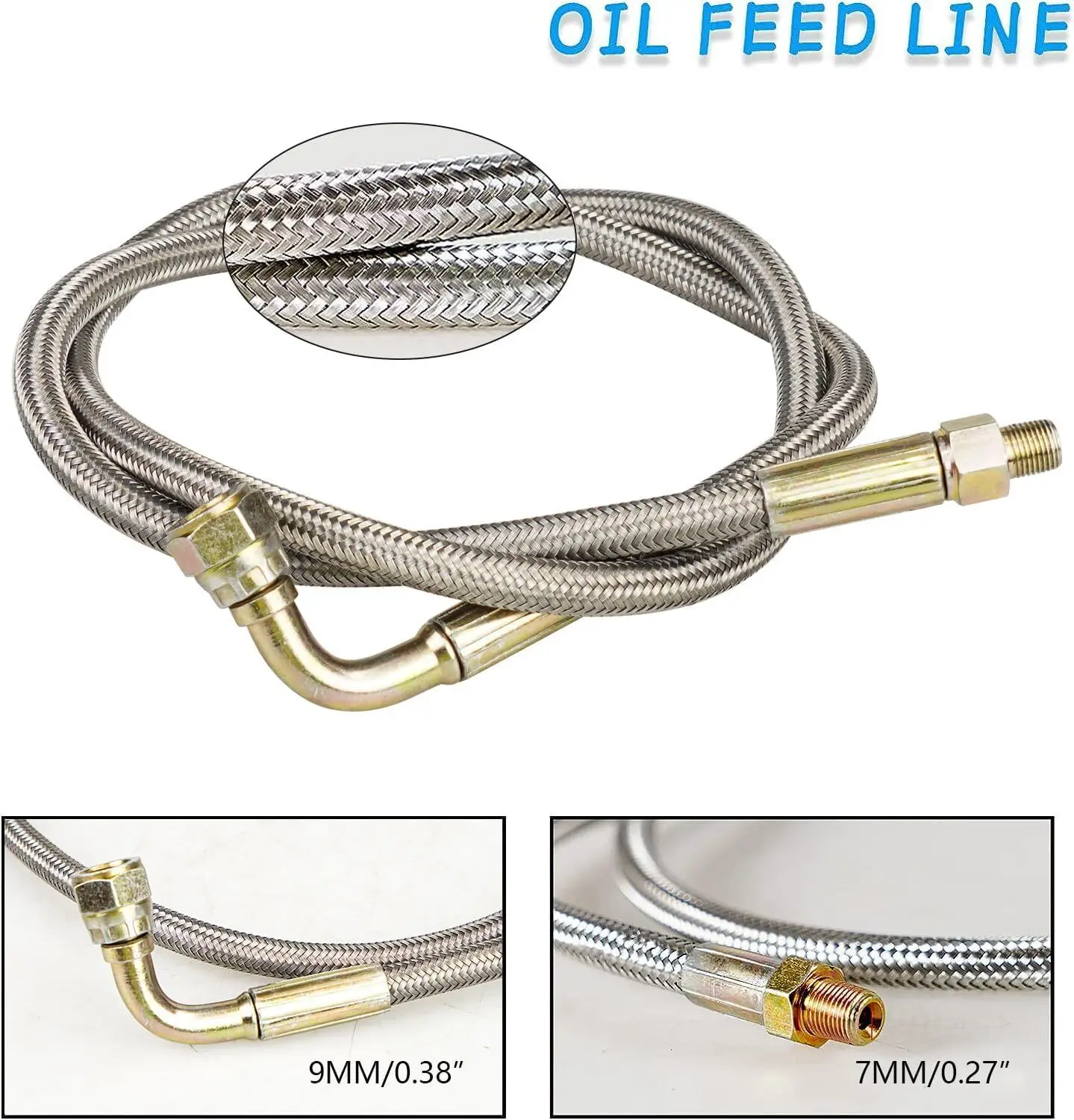 ユニバーサルアルミターボオイルラインフィードキット＆リターンドレンフランジT3 T4 T04 T61 T66 T70オイルパンプラグZZ-1003