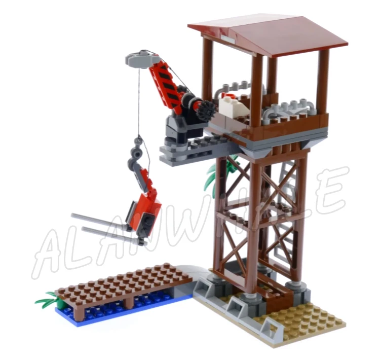 1298 pçs cidade selva gota de ar helicóptero torre trabalho barco rio templo ponte 10713 blocos de construção brinquedos compatíveis com o modelo