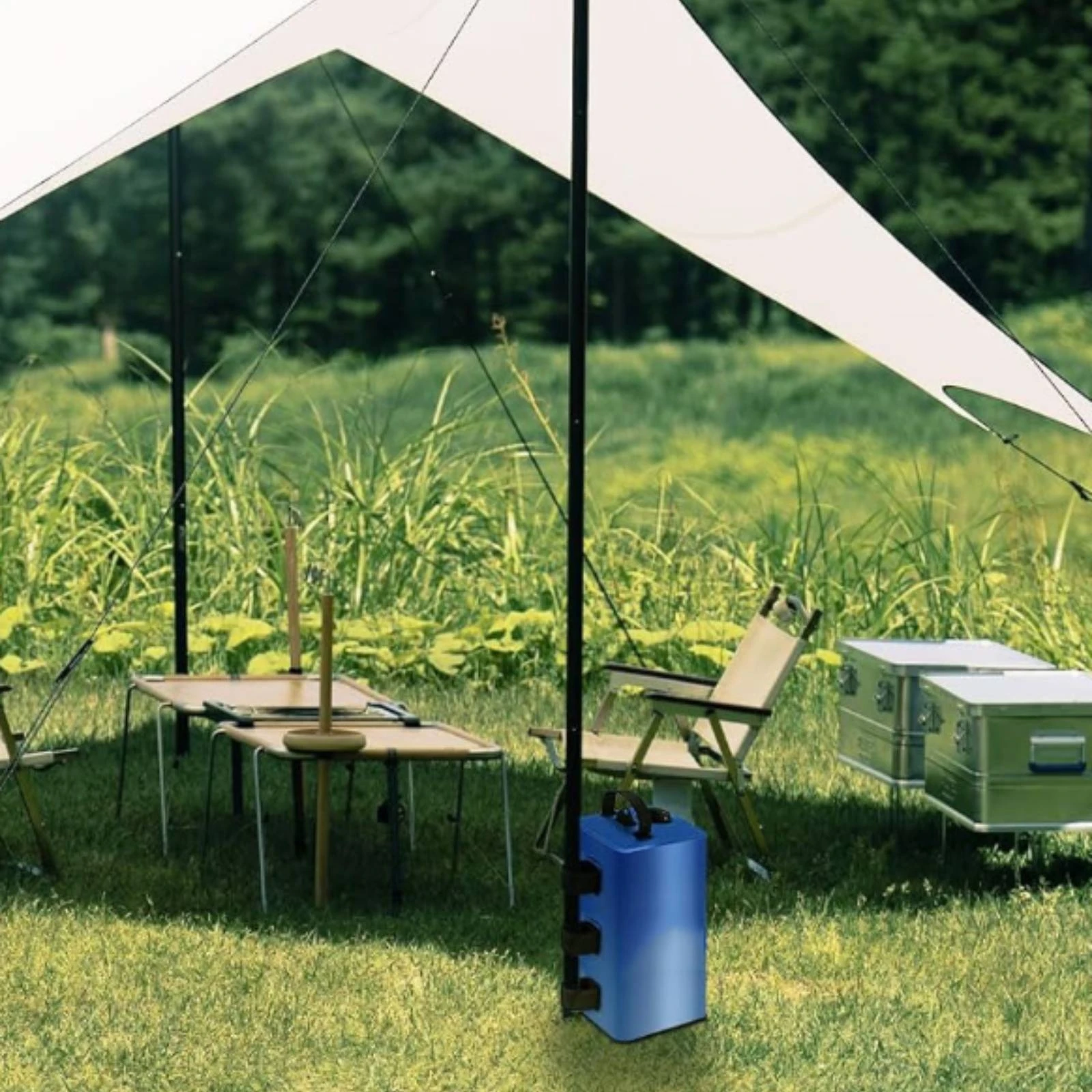 Water Ballast Bag 600D PVC Mesh Ballast Bag with Fastening Straps Outdoor Equipment Waterproof Tear-Resistant
