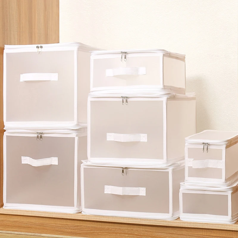 1Pcs Folding Large Capacity Quilt Clothes Storage Boxes Suit Coat Clothing Waterproof Dust-proof Bedroom Organizer Accessories