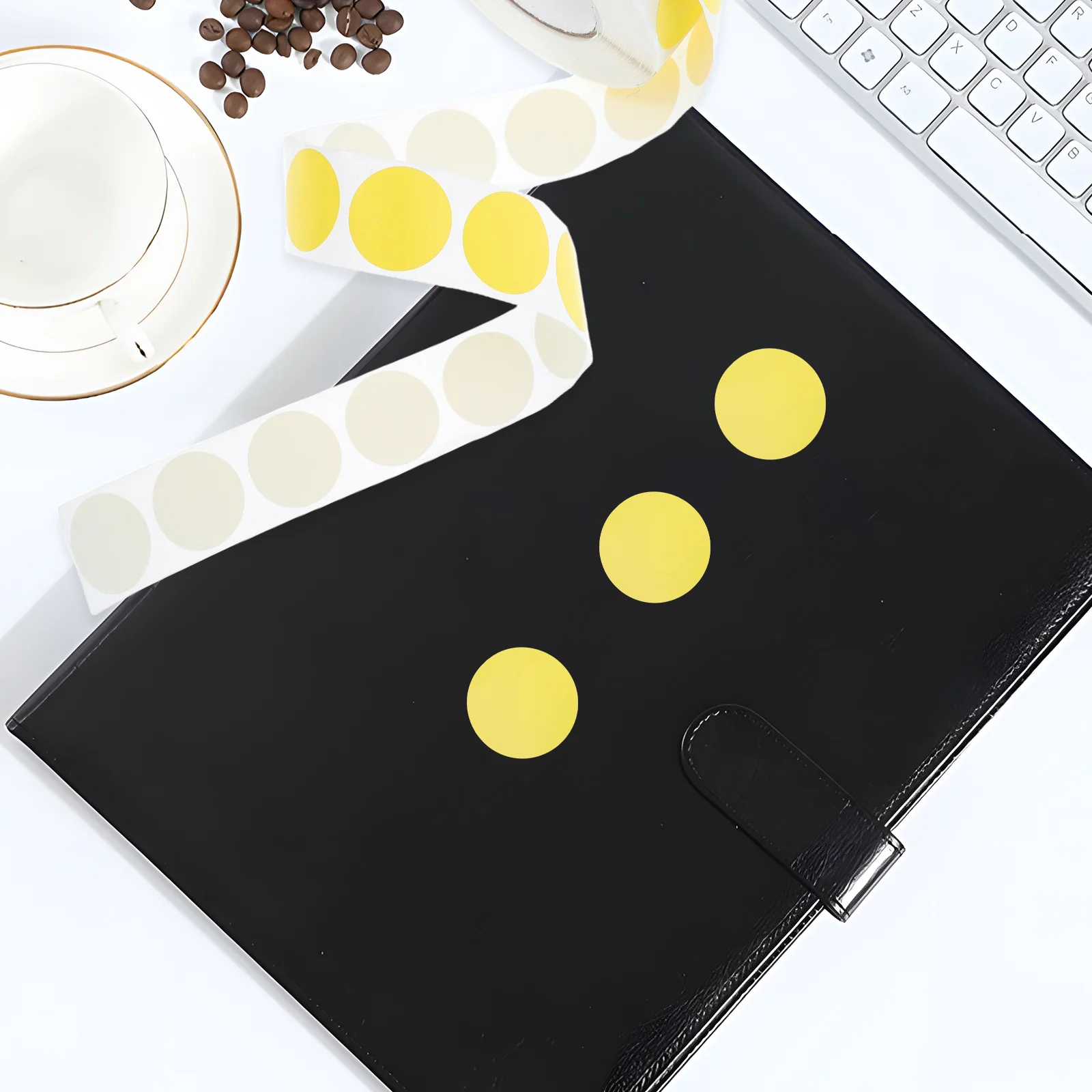 2 Rolls 2.5 Cm Blank Round Stickers Self Adhesive Glossy Paper Labels For Color Coding Packing Moving Crafts Office Warehouse