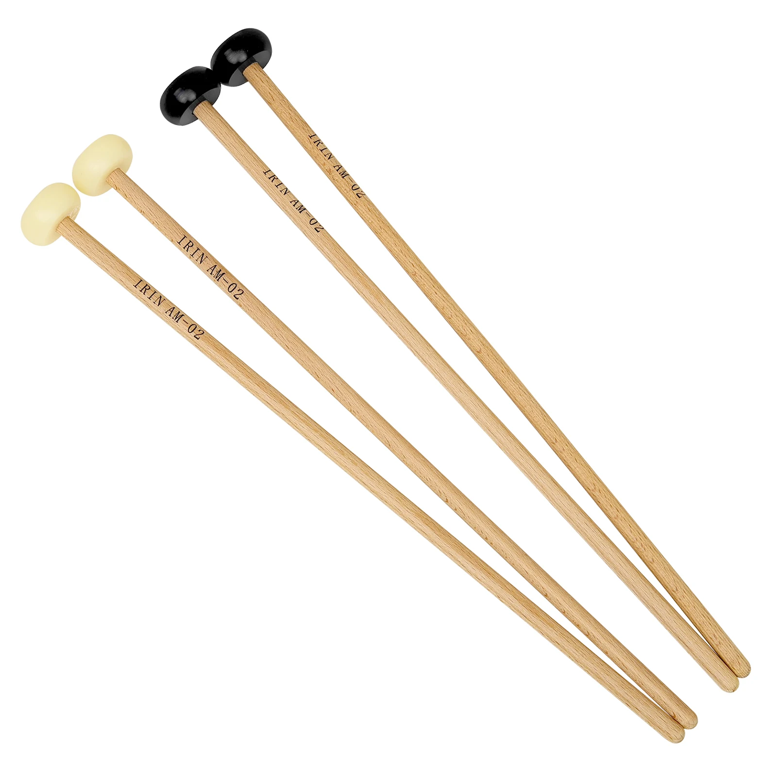 IRIN AM-02 Drumsticks Nylon Mallet Heads Solid Wood Drum Stick for Military Drums/Marching Drums/Marimba/Timpani