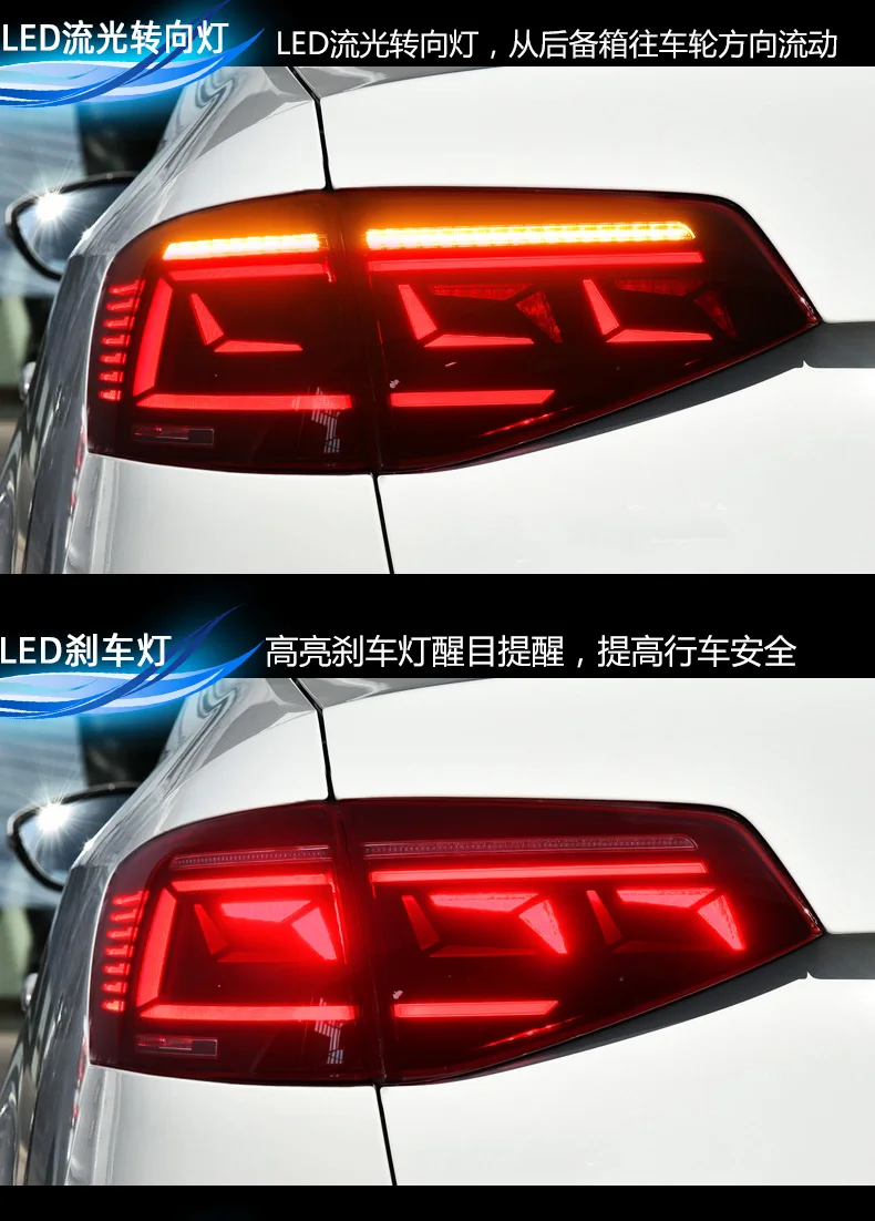 Car Styling Tail Lights For Jetta Taillights LED Tail Lamp Rear Trunk Lamp drl+brake+reverse+turn 2015~2018y For Jetta Fog Light