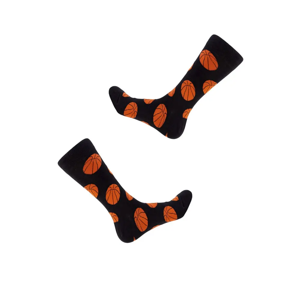 Calcetines de baloncesto de algodón Patrón creativo Talla única Se adapta a la mayoría de los calcetines deportivos casuales cálidos para hombres Otoño Invierno Frío