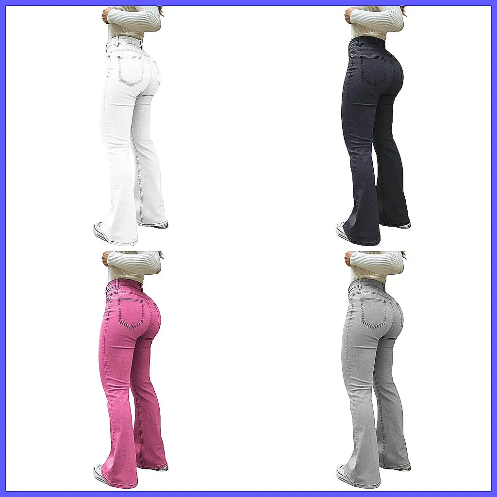 

Vintage High Waist Bootcut Jeans for Women, Stretch Flared Trousers Y2K Wide Leg Denim Pants (Character Count: 78)