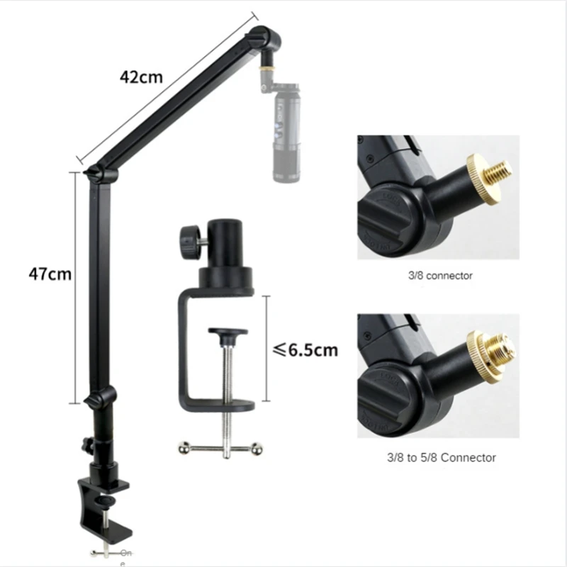 Soporte Cantilever de aluminio sin resorte, montaje de brazo de suspensión ajustable, aleación de aluminio para grabación, estilo Regular