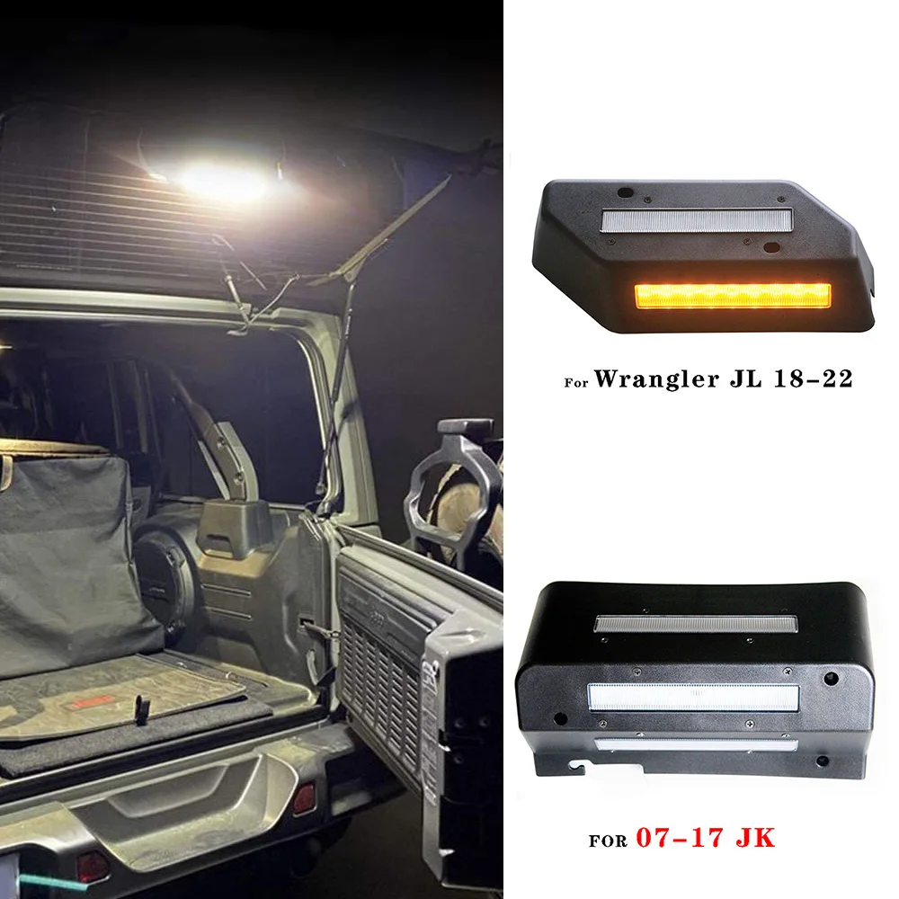 

1Set ABS Tailgate Reading Light Tail Box Warning Lamp Trunk Lighting Camping Light For Jeep JK JL Rear Glass Lift Gate Dome Lamp