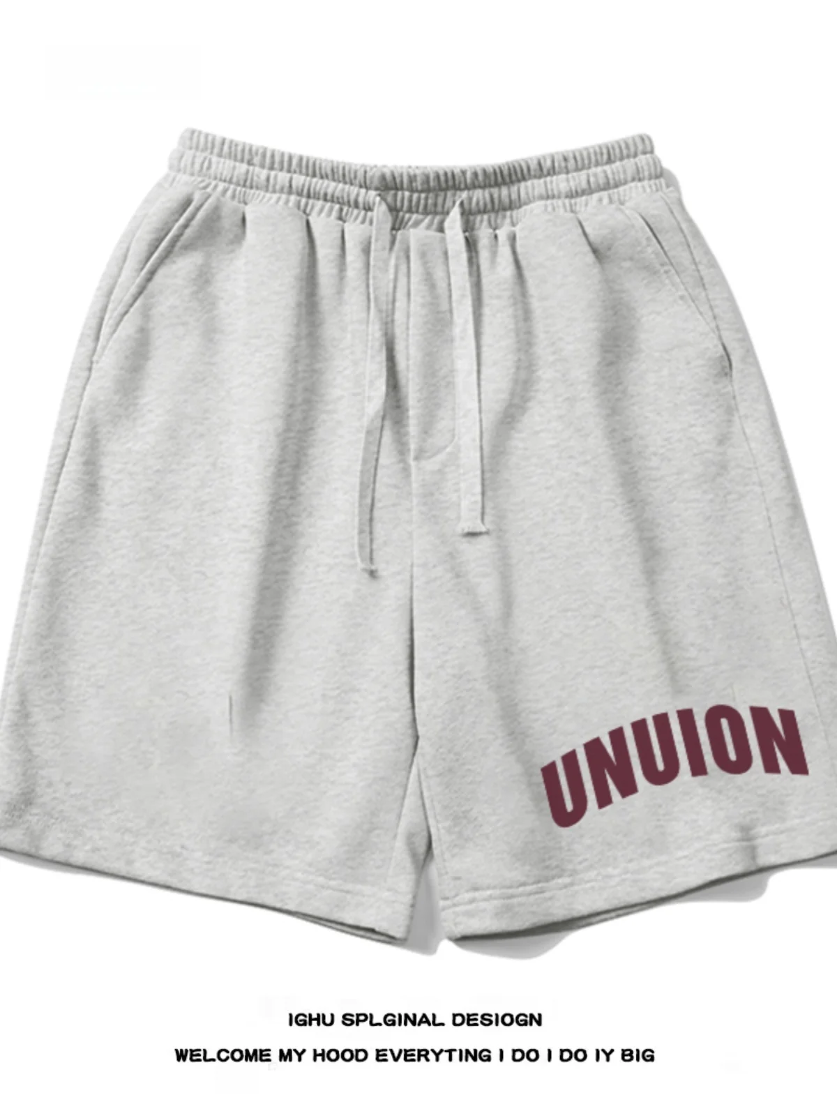 Kaki Sports Casual hommes orthès été ample jambe large pantalon taille haute cinq-quarts longueur jeune Vitali Sle Polyester...