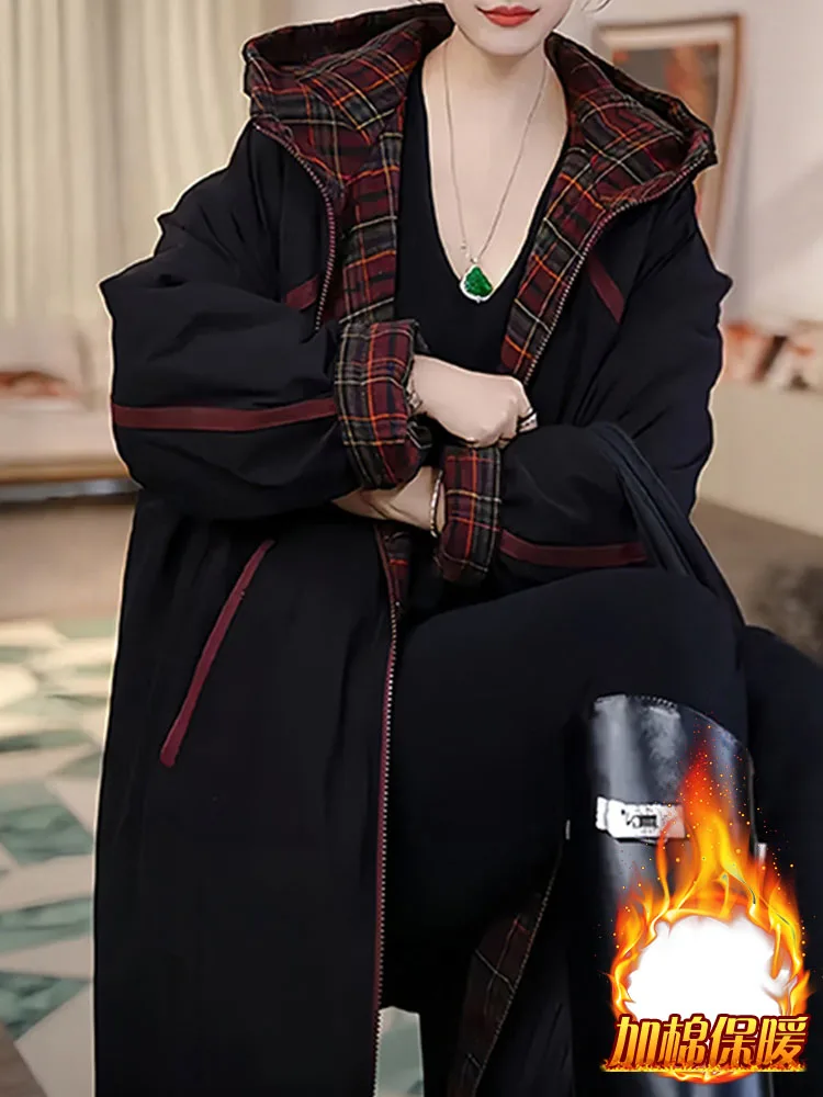 

Модная универсальная женская куртка 2026: новая зимняя свободная куртка средней длины в корейском стиле, повседневная хлопковая одежда, стильная верхняя одежда