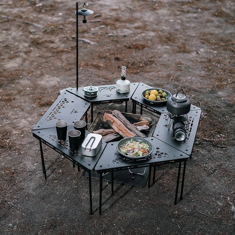 CX outdoor combination table barbecue   multifunctional splicing table camping  dining table rack