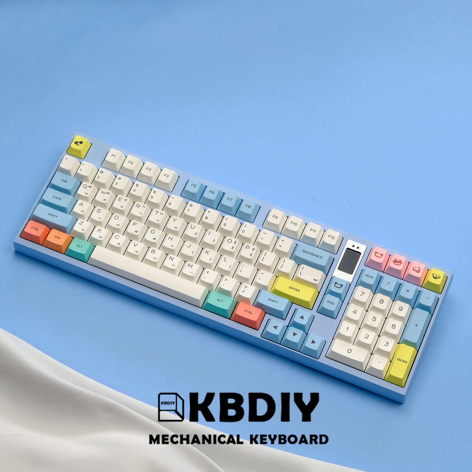 KBDiy Cherry Profile PBT Keycaps Korean Japanese Keycap Pastel Chalk Theme MX Switch For Mechanical Keyboard KIT ISO 7U 144 Keys