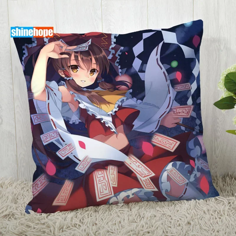 Hakurei Reimu Pillow Cover Customize Anime Pillowcase Modern Home Decorative Pillow Case For Living Room 45X45cm,40X40cm