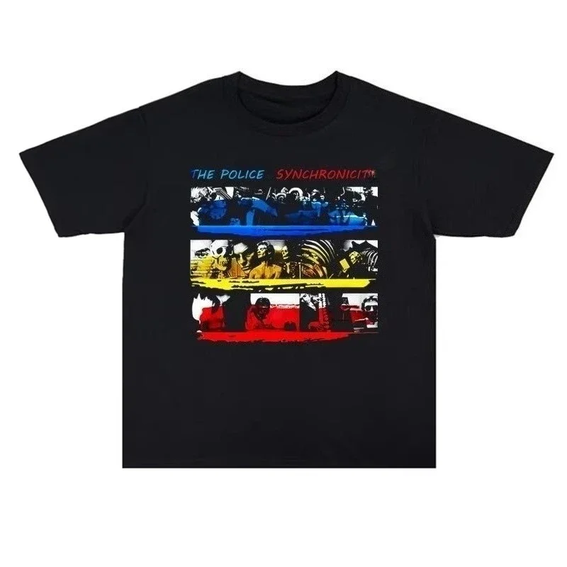 

2025 Rock The Police Printed Cotton T-shirt Short Sleeve Men High Quality Luxury Brand Selling Popular Style Ins Y2k