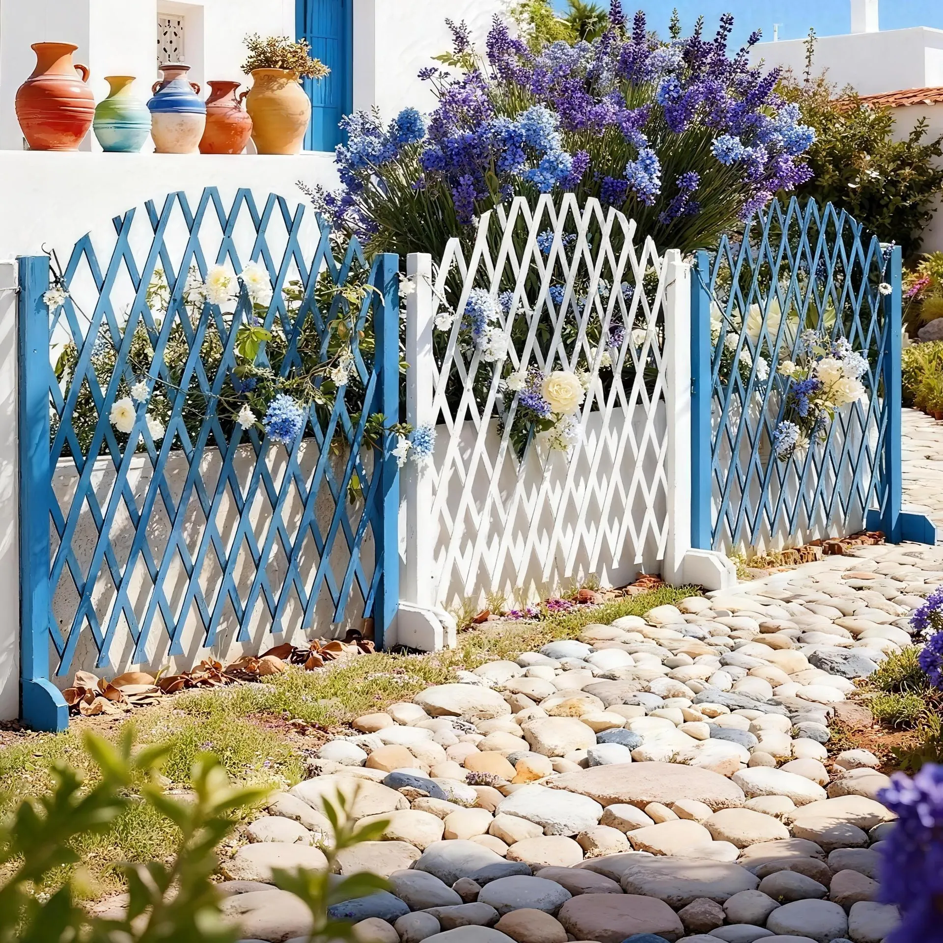 Outdoor preservative wood fence Retractable  Yard fence Outdoor courtyard Garden  Decorative partition Vine climbing frame