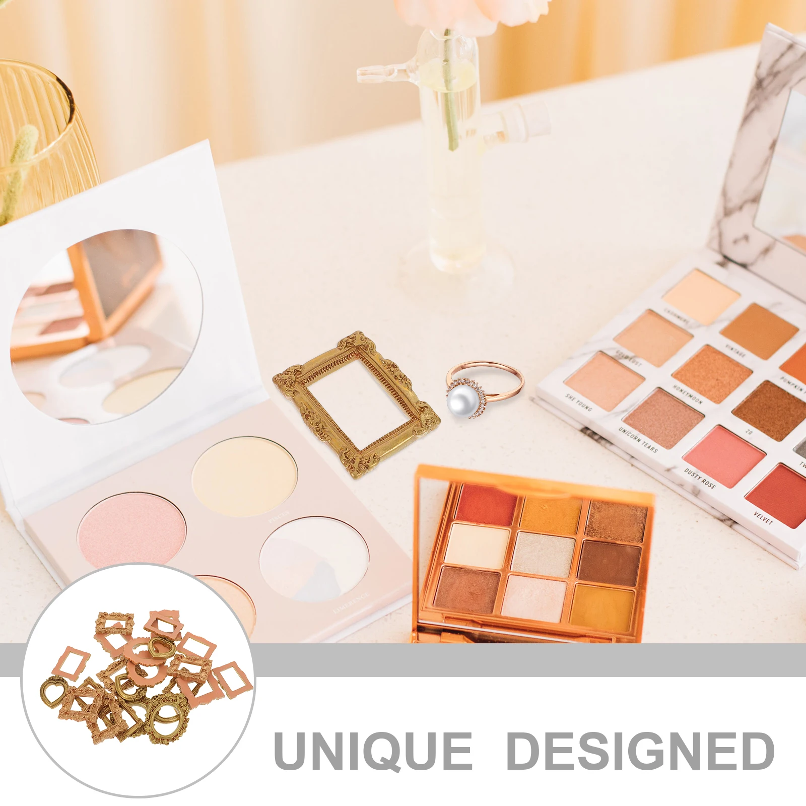 

40PCS Mini Antique Photo Frame Vintage Resin Picture Frame DIY Small Wall Tabletop Display Photography Prop for Manicure Photo