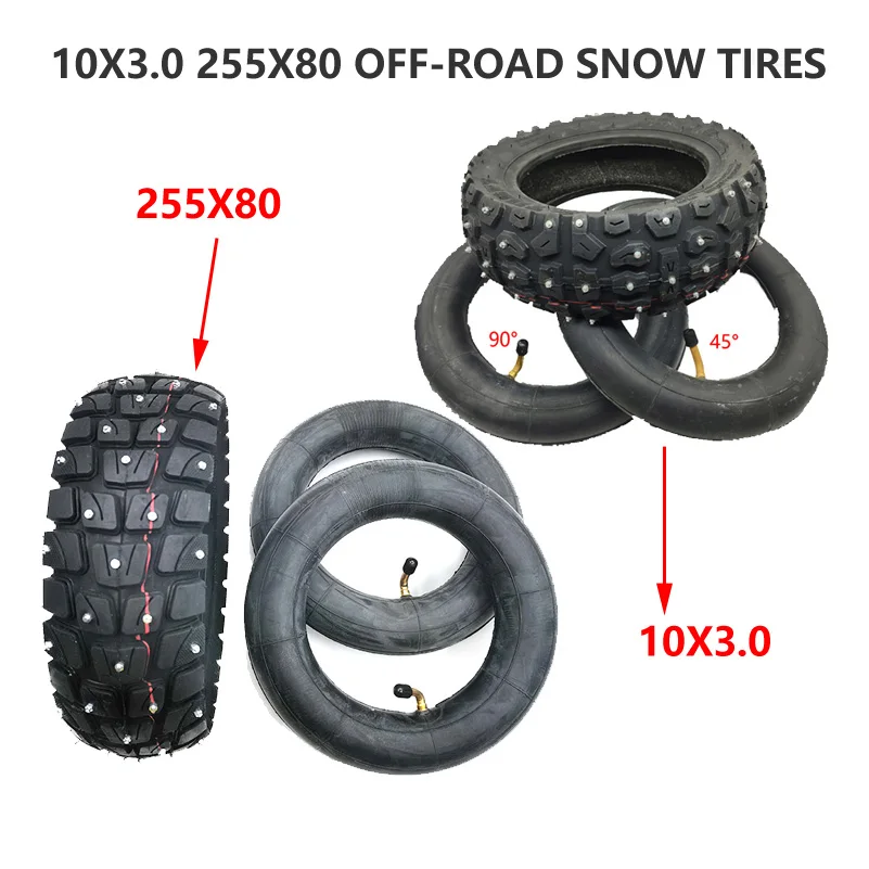 

For Electric Scooter Zero 10x Dualtron KuGoo M4 10 Inch 10x3.0 80/65-6 Off Road Tire 255X80 Tyre Winter Snow Tires