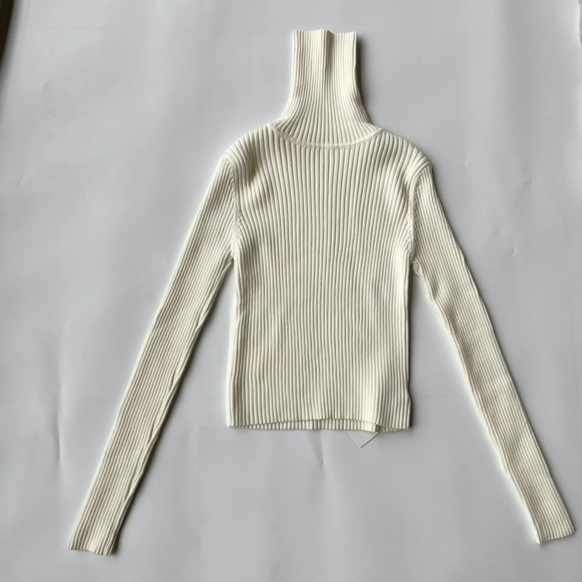 

Women's Slim Fit ort Knitted Sweater High Collar Long Sve Overhead Cotton Polyester Spandex Blend Autumn Faion Top