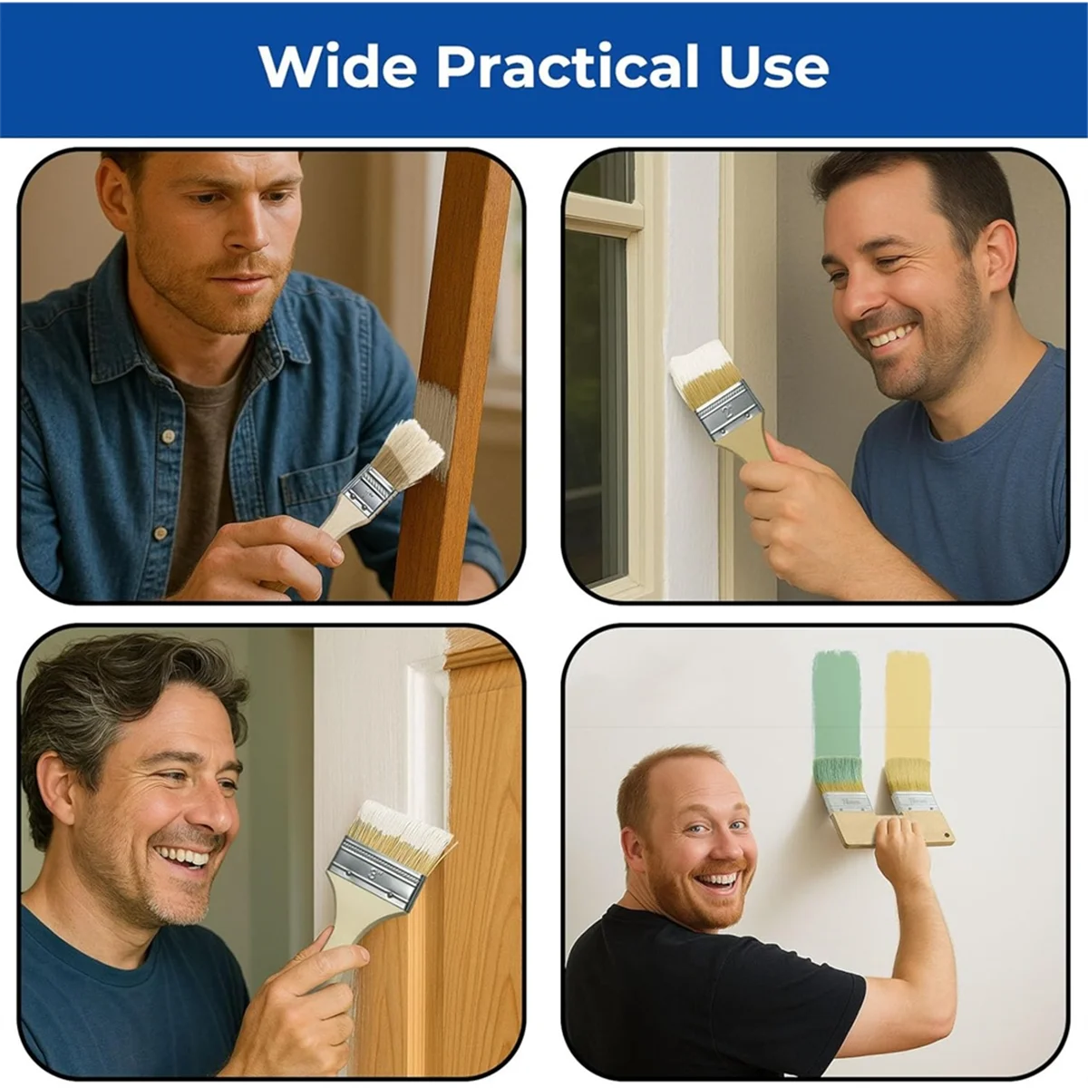 

A83Z Набор кистей для масляной краски с пятен, набор U-образных двуглавых прозрачных покрытий, принадлежности для рисования, инструменты для стены, дерева, дома