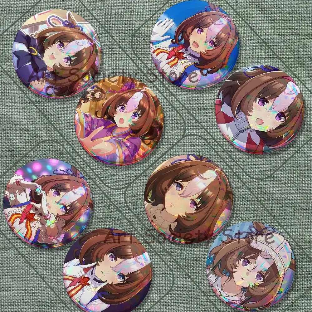 M-Meisho Doto P-Pretty Derby Brooches for Backpack Accessories 25,32,44,58,75mm Round Enamel Pin 2-piece set Cartoon Anime Badge