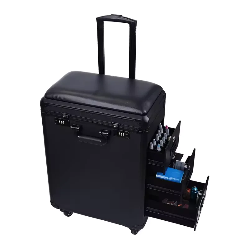 For Movable large capacity tattoo pull rod box artist tool storage dual-purpose deformable arm bracket portable suitcase