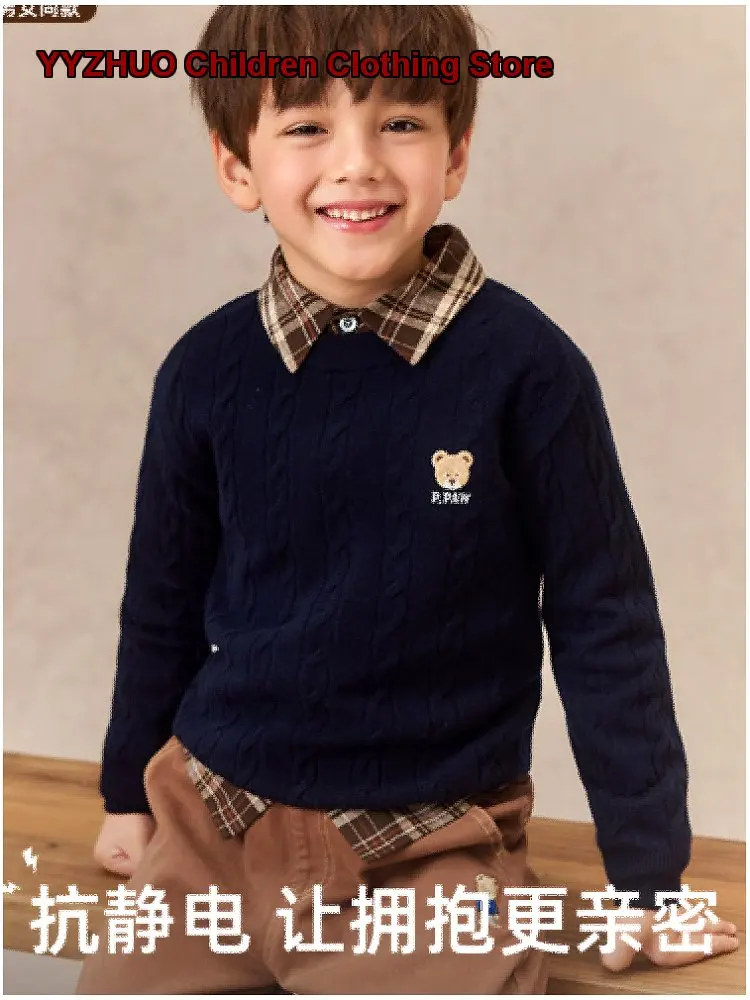 PawinPaw Cartoon Bear Knit Top Boys Girls Pure Cotton Soft Toddler