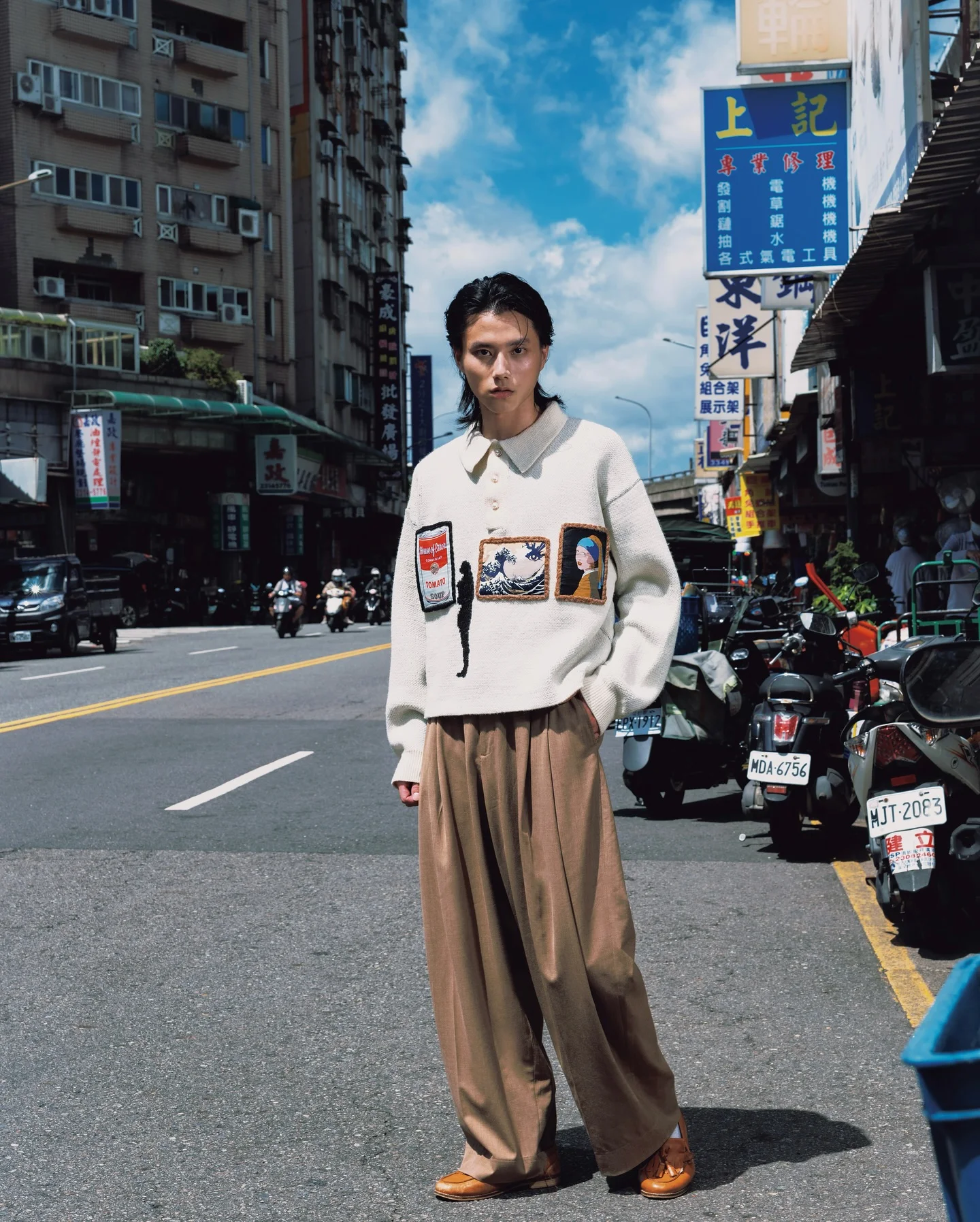 رجل جودة عالية محبوك معرض سترة فضفاضة طويلة الأكمام المرقعة قمصان بولو البلوز بلون الاتجاه الرجال الشارع الشهير