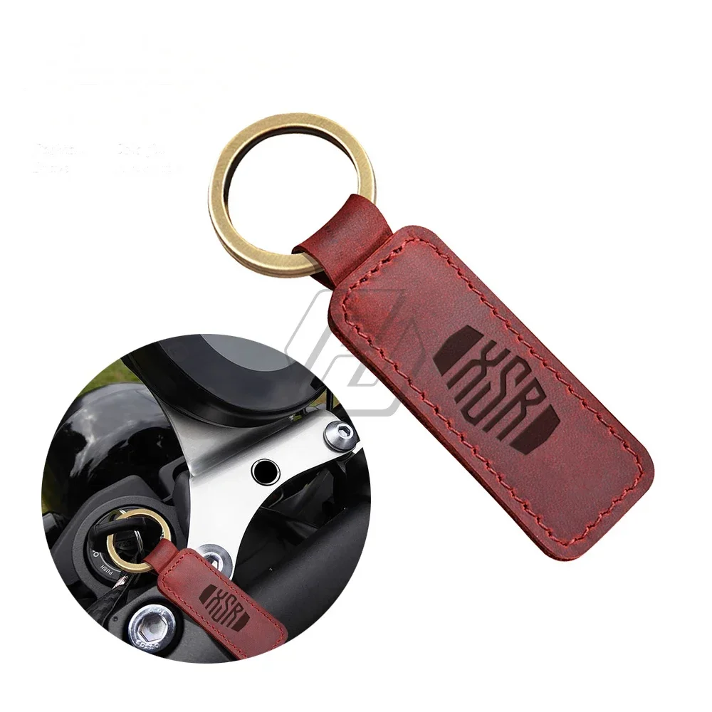 For Yamaha XSR 155 300 700 900 Keyring Motorcycle Cowhide Keychain Key Ring